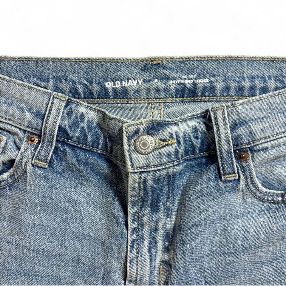 Old Navy Mid Rise Distressed Boyfriend Loose Jeans 6 - Picture 5 of 5